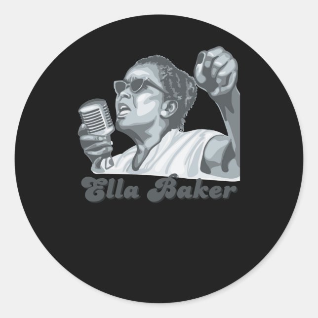 Redonda Ella Baker Portrait Pegatina (Anverso)