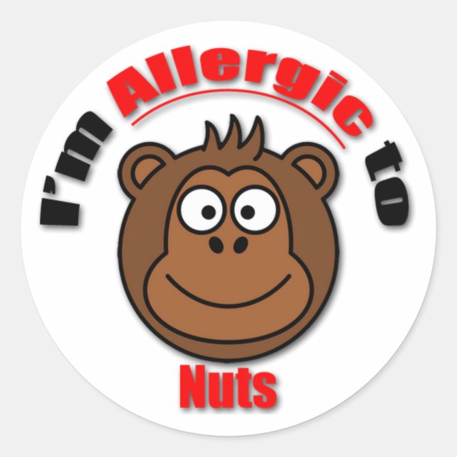 Redonda Embroma al pegatina de la alergia de la nuez (más (Anverso)