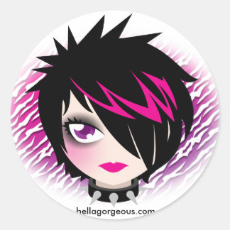 Redonda Emo Cutie Pegatina