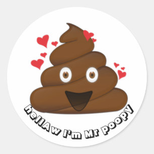 Redonda Emoji Pegatina Poop