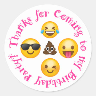 Redonda Emoji temática gracias pegatina