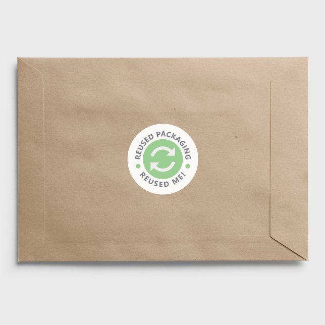 Redonda Empaquetado reusado - Pegatina reutilizado (Reused packaging - Reused me Sticker)