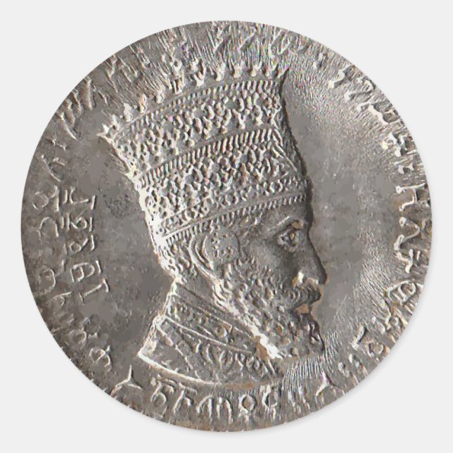 Redonda Emperador Selassie I Pegatina (Anverso)