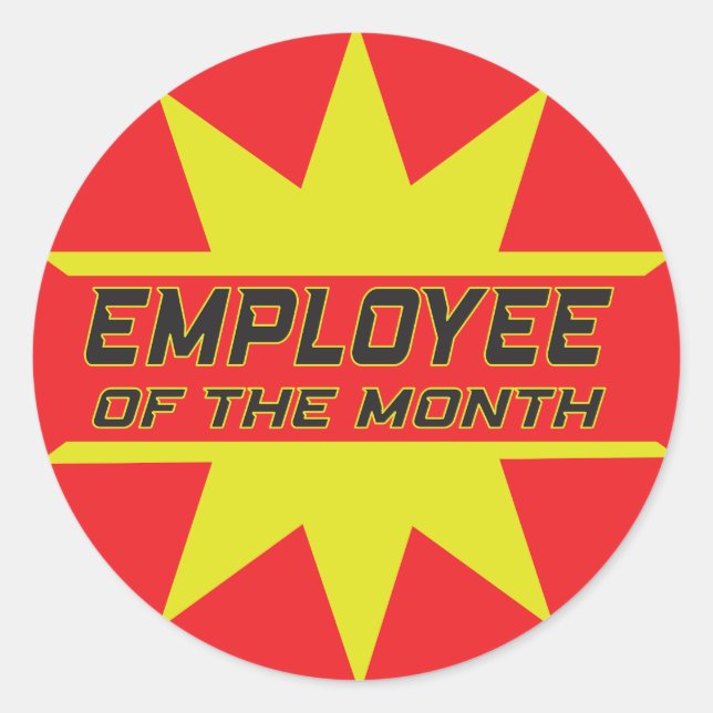 Redonda Empleado del Pegatina del mes (Anverso)