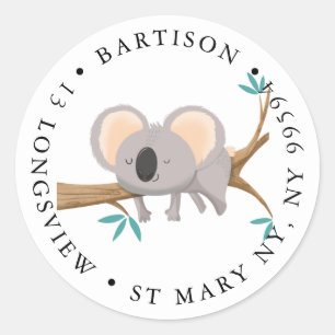 Redonda Empresa Koala Classic Round Pegatina