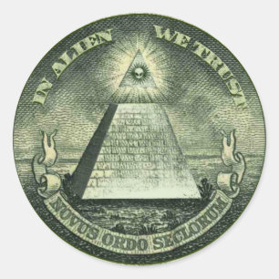 Redonda En Alien confiamos en Pegatina