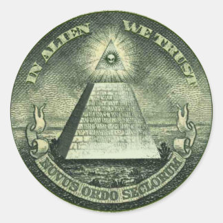 Redonda En Alien confiamos en Pegatina