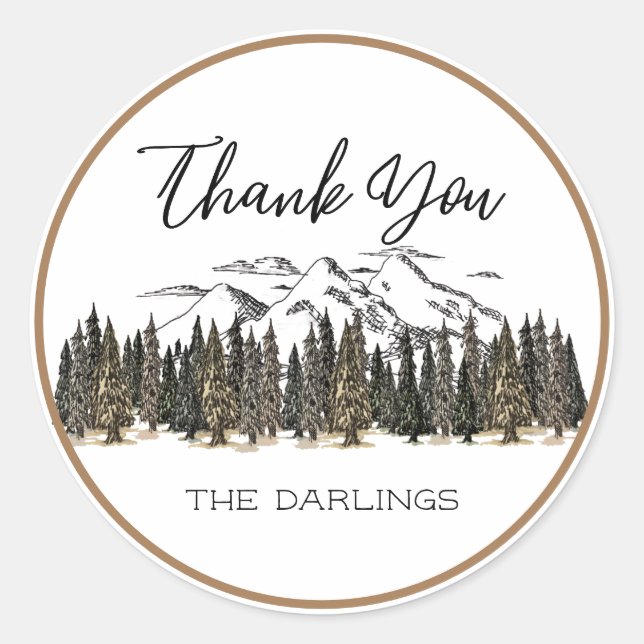 Redonda En las montañas el Pegatina favorito (Anverso)