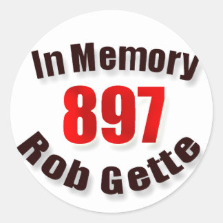 Redonda En memoria del difunto pegatina de Rob Gette