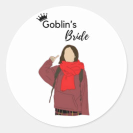 Redonda Encantando al Pegatina de novias de Goblin