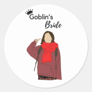 Redonda Encantando al Pegatina de novias de Goblin