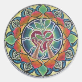 Redonda Enfermería del corazón Pegatina de Mandala