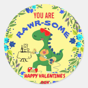 Redonda Eres algo raro - Pegatina de San Valentín de Dinos