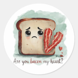 Redonda ¿Eres Bacon Mi Corazón? Funny Food Pun Pegatina