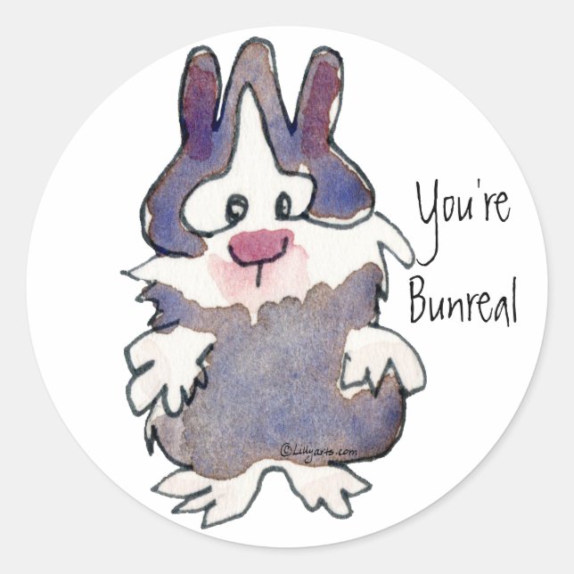 Redonda Eres Bunreal - Pegatina de conejo Personalizado (Anverso)