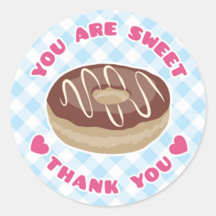 Redonda Eres Dulce Chocolate Donut Gracias Pegatina