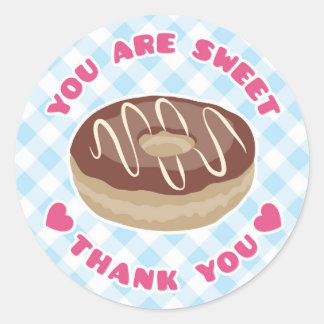 Redonda Eres Dulce Chocolate Donut Gracias Pegatina