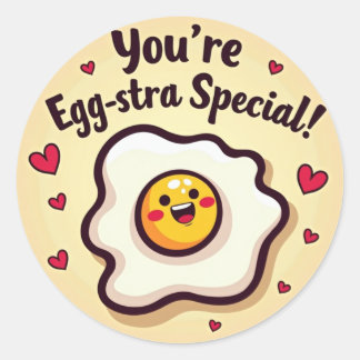 Redonda ¡Eres especial Egg-stra! Pegatina De Huevos En El
