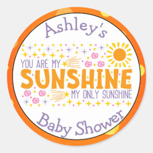 Redonda Eres Mi Pegatina De Baby Shower Sunshine