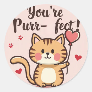 Redonda '¡Eres Purr-fect!' Pegatina de Cat Valentine