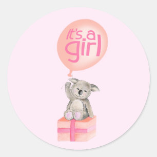 Redonda Es un chica pegatina de globos de oso koala