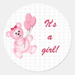 Redonda Es un Chica - Pegatina del bebé