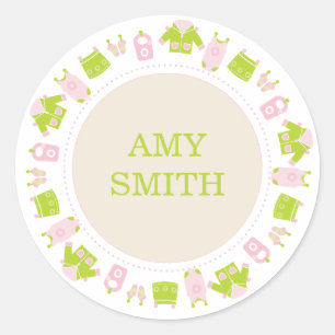 Redonda {es un chica!} poco pegatina de la fiesta de