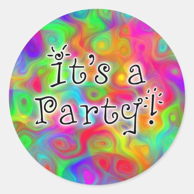 Redonda ¡Es un Fiesta! Pegatina (Anverso)