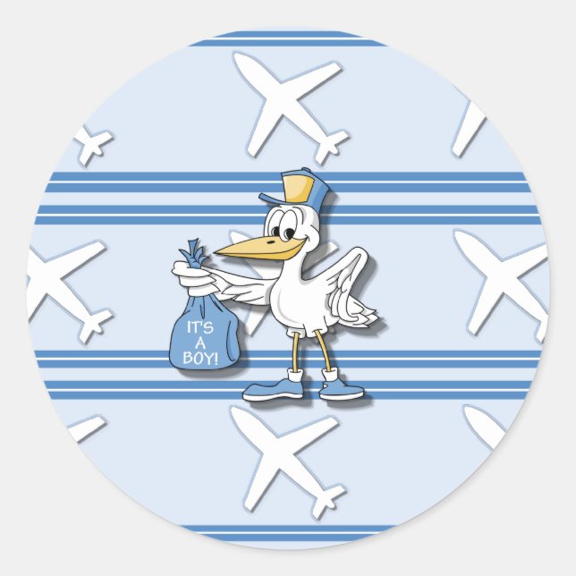 Redonda Es un niño Pegatina (Anverso)