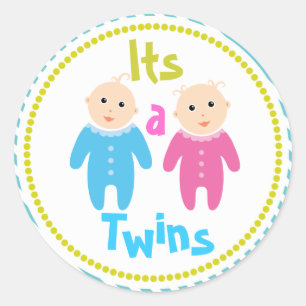 Redonda es un Pegatina gemelo de Baby Shower