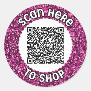 Redonda Escanear código QR Pegatina de redondeo clásico