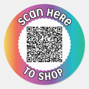 Redonda Escanear código QR Pegatina de redondeo clásico