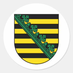 Redonda Escudo de Sachsen (Sajonia), Pegatina ALEMANA