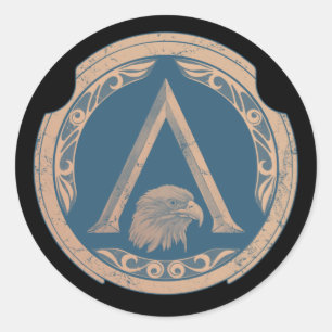 Redonda Espartano Águila Griego Escudo Clásico Pegatina 