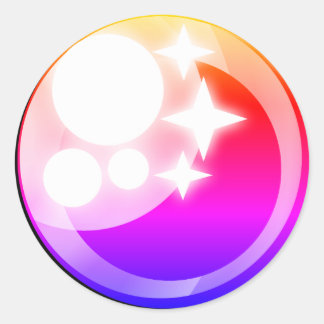 Redonda Espectacular estilo kawaii ojo en pegatina