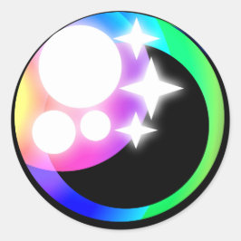 Redonda Espectacular estilo kawaii ojo en pegatina