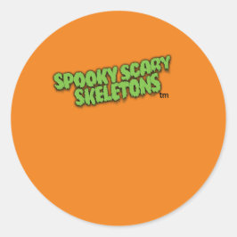 Redonda ¡Espeluznante Pegatina Naranja de los Skeletons!