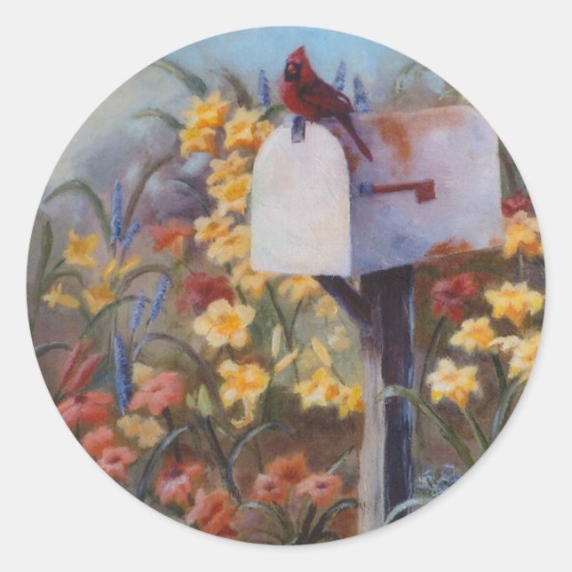 Redonda Esperando al Pegatina de correo (Anverso)