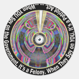 Redonda Espía en el pegatina de Patriot Act