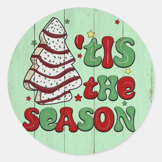 Redonda Este es el Pegatina del árbol de Navidad de tempor (Anverso)