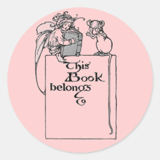 Redonda Este Libro Pertenece A ~ Fairy Pegatina