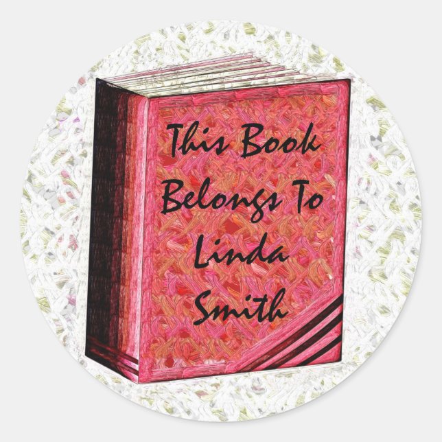 Redonda Este Libro Pertenece A... Pegatina (Anverso)