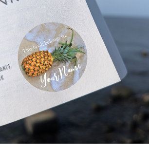 Redonda "Este libro pertenece a" Pegatina de Pineapple Bea