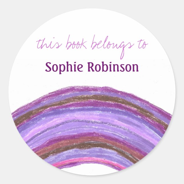 Redonda "Este libro pertenece a" pegatina de placa de bibl (Anverso)