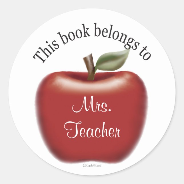 Redonda Este Libro Pertenece Al Pegatina (Anverso)