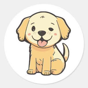 Redonda estilo personalizado de pegatina de perro lindo