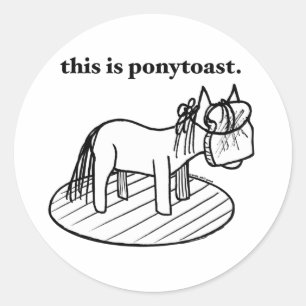 Redonda esto es pegatina del ponytoast
