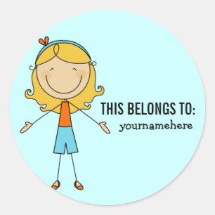 Redonda ESTO PERTENECE al pegatina para un chica