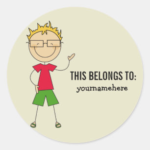 Redonda ESTO PERTENECE al pegatina para un muchacho