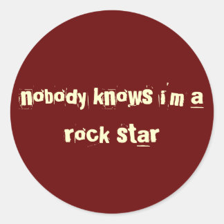 Redonda estrella de rock pegatina rojo